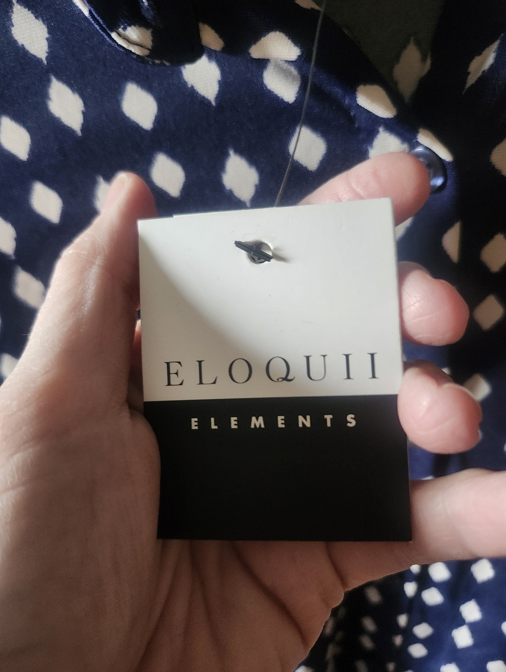 ELOQUII Elements Size 24 Contemporary Navy Geometric Shirt Dress Plus Size Chic - Picture 5 of 6